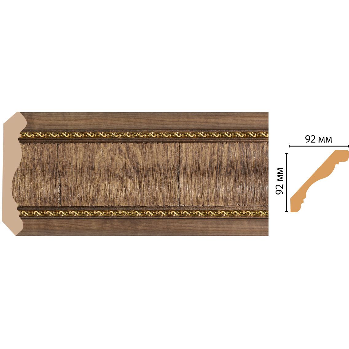 Плинтус потолочный Decomaster (Декомастер) 92х92х2400 мм 171-3