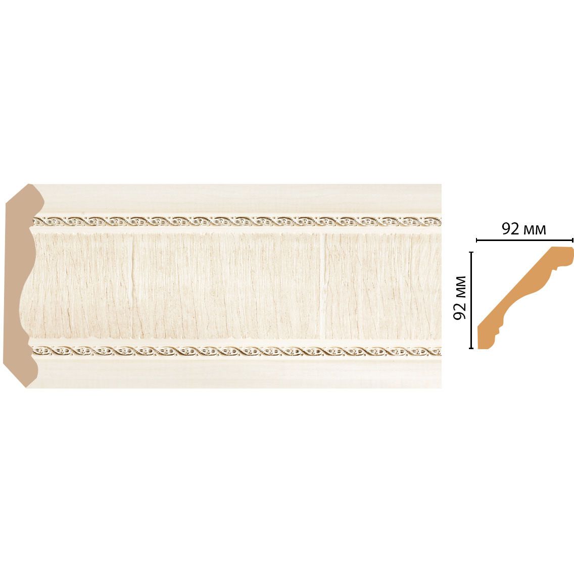 Плинтус потолочный Decomaster (Декомастер) 92х92х2400 мм 171-6