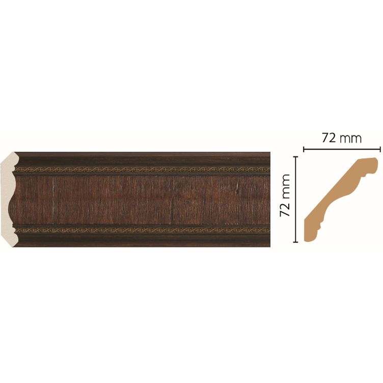 Плинтус потолочный Decomaster (Декомастер) 71х71х2400 мм 172-2