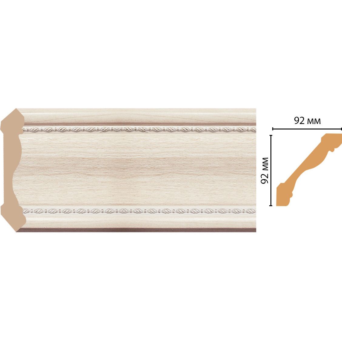 Плинтус потолочный Decomaster (Декомастер) 92х92х2400 мм 177-13