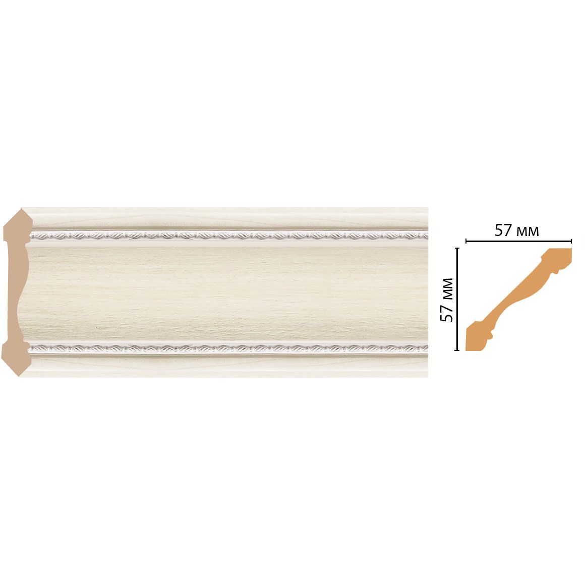 Плинтус потолочный Decomaster (Декомастер) 57х57х2400 мм 179-15