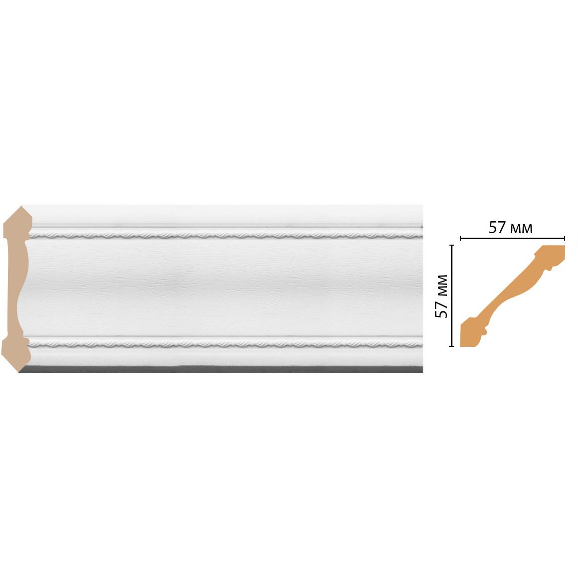 Плинтус потолочный Decomaster (Декомастер) 57х57х2400 мм 179-16