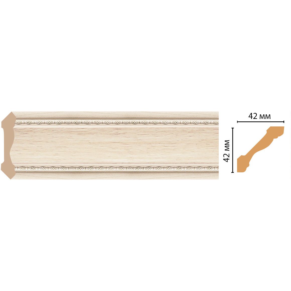 Плинтус потолочный Decomaster (Декомастер) 42х42х2400 мм 180-13