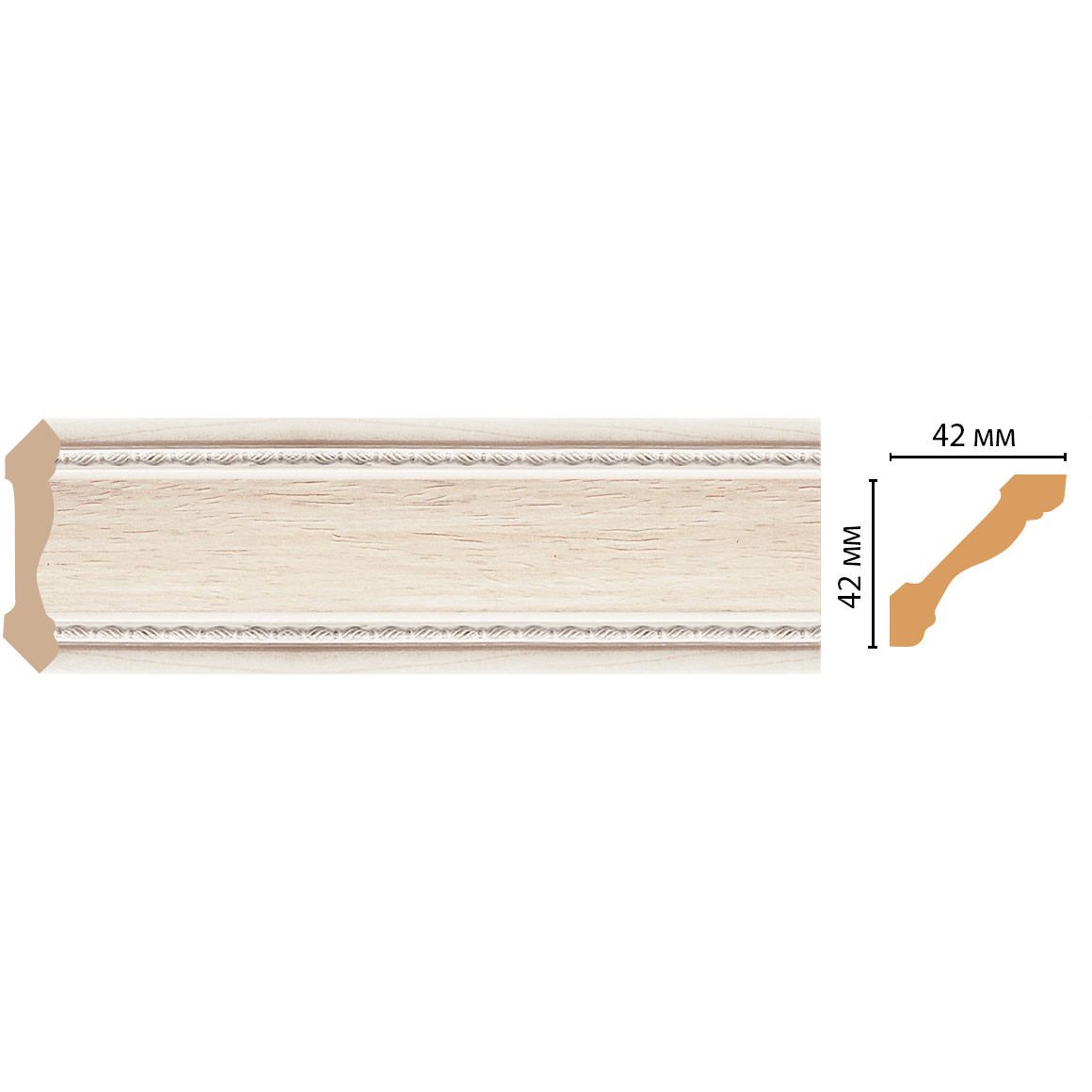 Плинтус потолочный Decomaster (Декомастер) 42х42х2400 мм 180-14