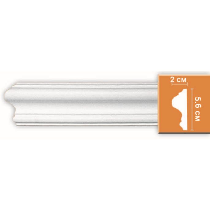 Молдинг гладкий Decomaster (Декомастер) 56х20х2400 мм 97620