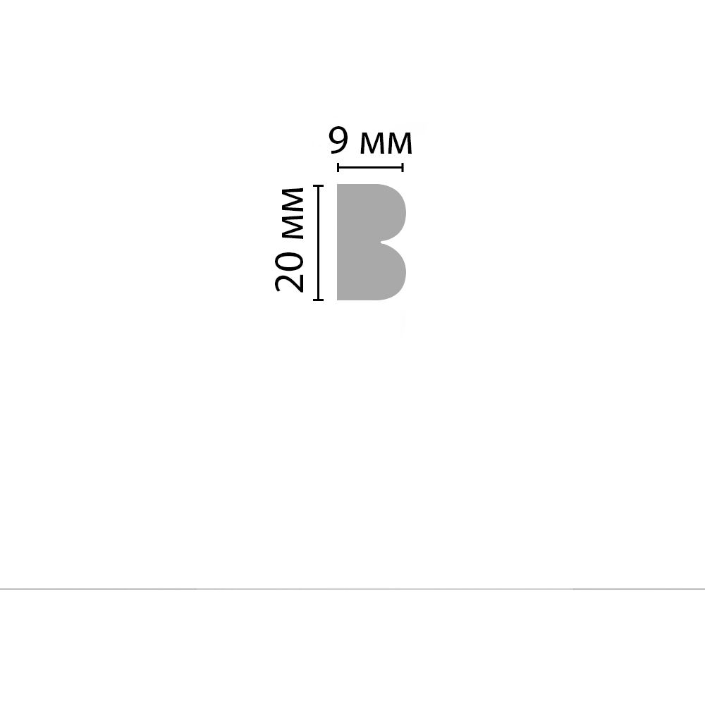 Молдинг гладкий Decomaster (Декомастер) 20х9х2400 мм DI-113