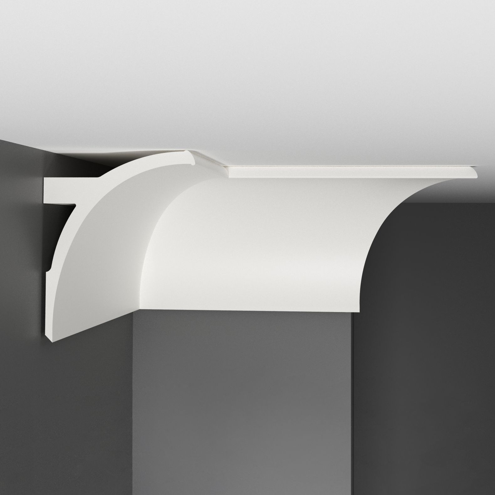 Плинтус потолочный гладкий Decomaster (Декомастер) 130х94х2000 мм A202