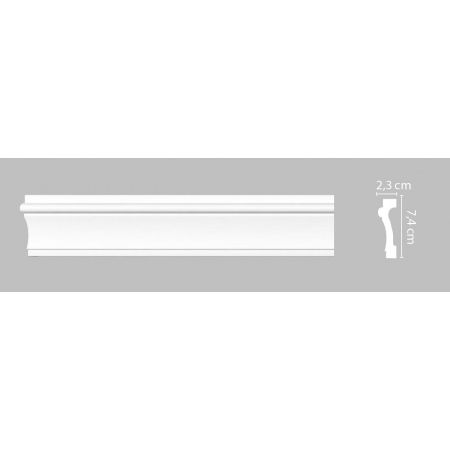 Молдинг гладкий Decomaster (Декомастер) 74х23х2000 мм A018