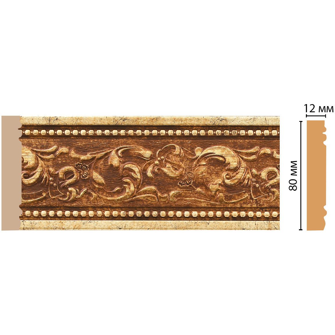 Молдинг Decomaster (Декомастер) 80х12х2400 мм 150-552