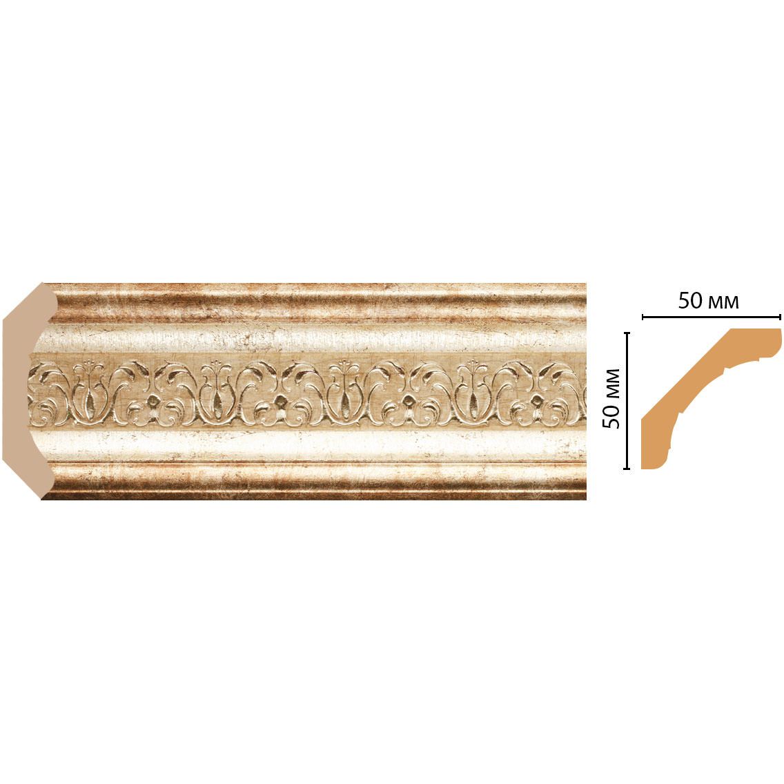 Плинтус потолочный Decomaster (Декомастер) 48х48х2400 мм 167-127