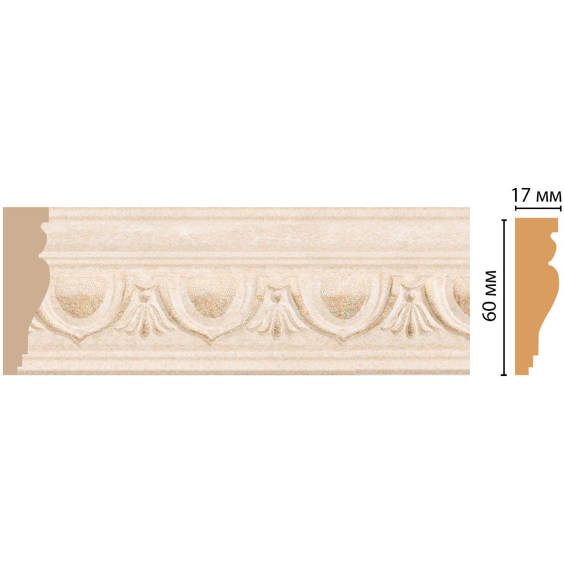Молдинг Decomaster (Декомастер) 60х17х2400 мм 161D-18D
