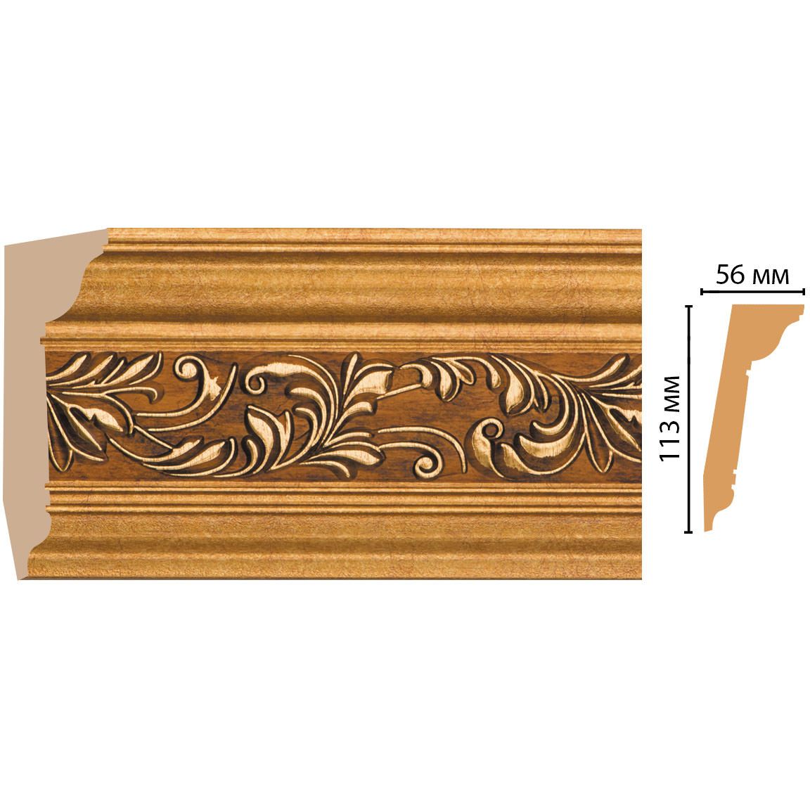 Плинтус потолочный Decomaster (Декомастер) 113х56х2400 мм 129D-1223