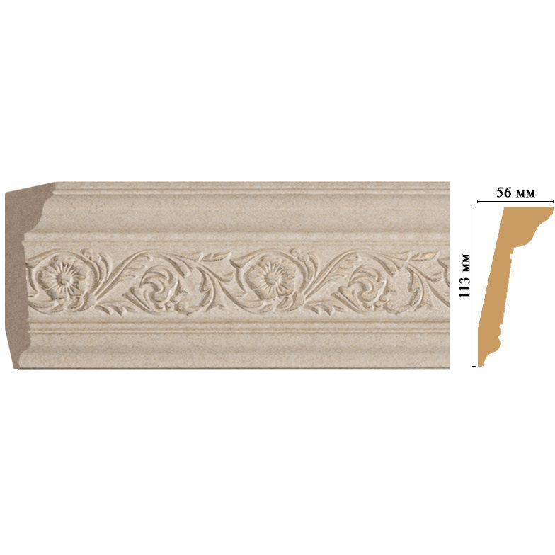 Плинтус потолочный Decomaster (Декомастер) 113х56х2400 мм 129D-18D