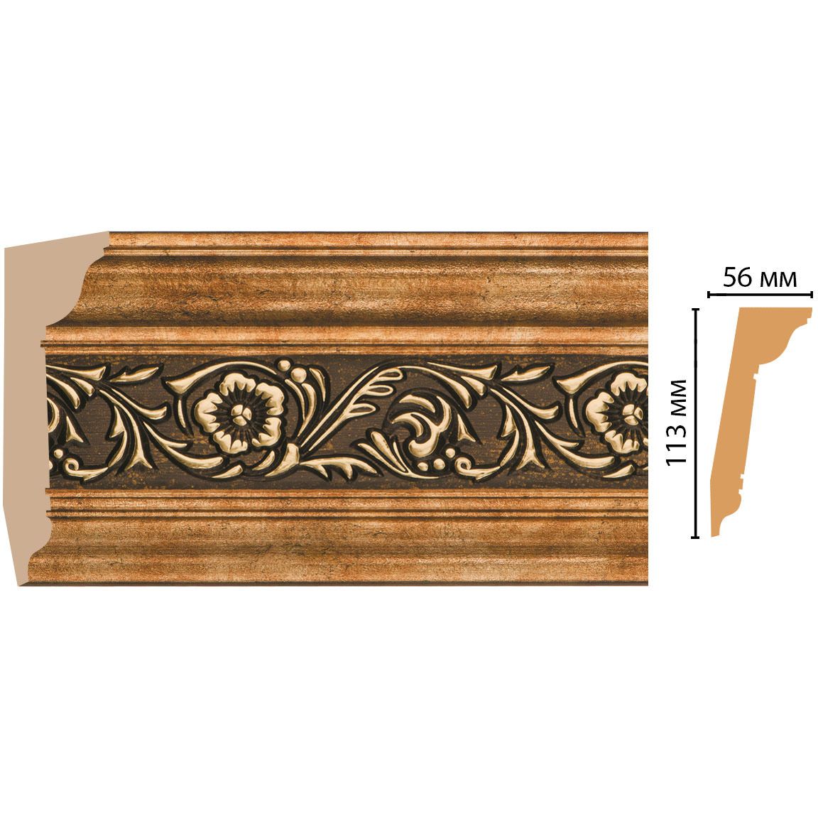 Плинтус потолочный Decomaster (Декомастер) 113х56х2400 мм 129D-57