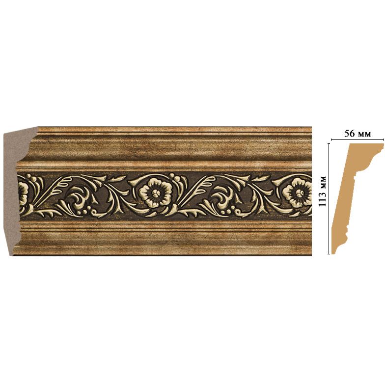 Плинтус потолочный Decomaster (Декомастер) 113х56х2400 мм 129D-57