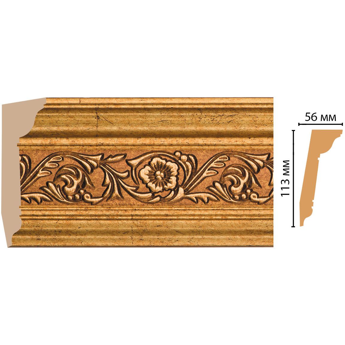 Плинтус потолочный Decomaster (Декомастер) 113х56х2400 мм 129D-58