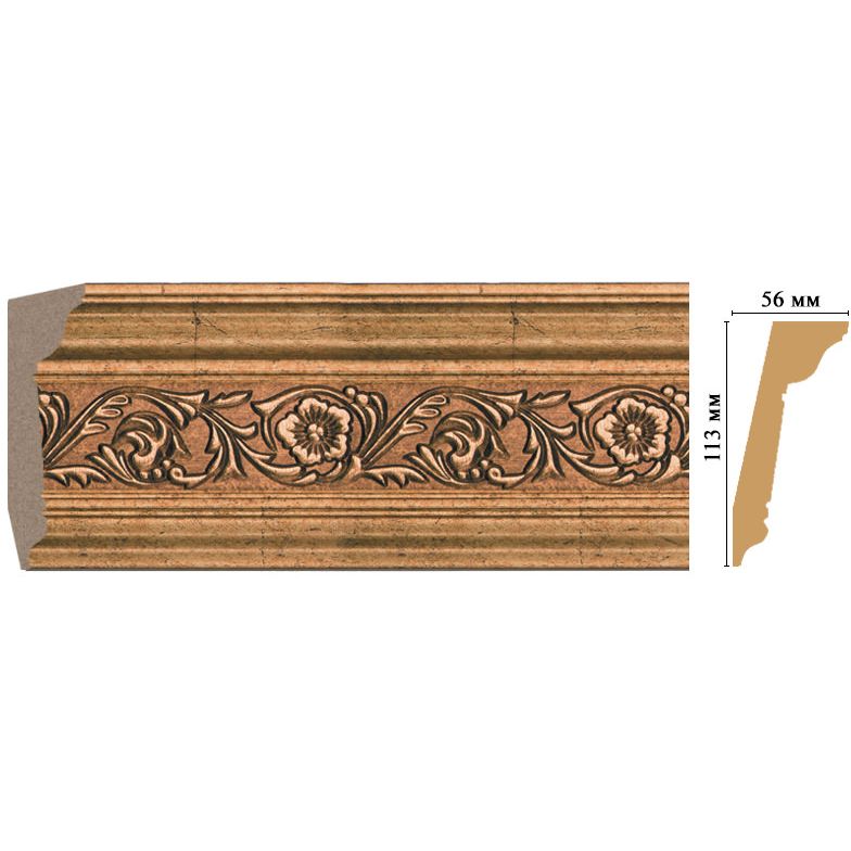 Плинтус потолочный Decomaster (Декомастер) 113х56х2400 мм 129D-58