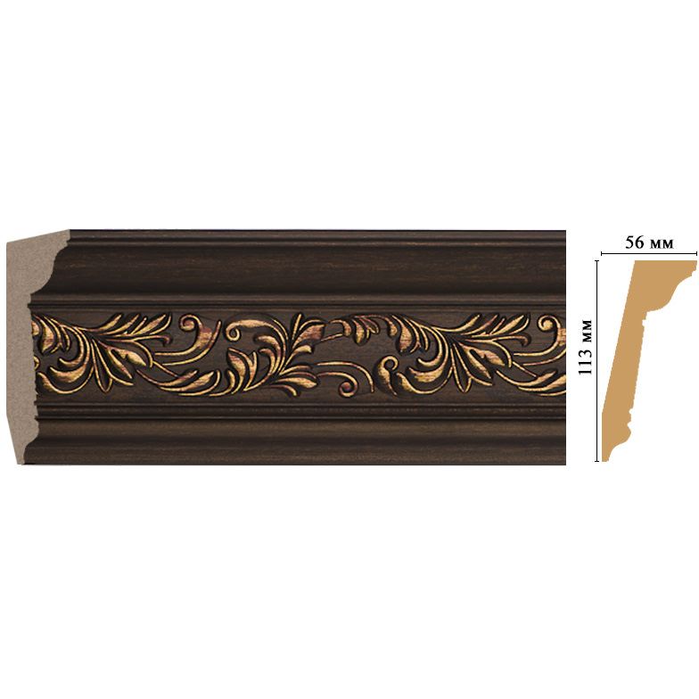 Плинтус потолочный Decomaster (Декомастер) 113х56х2400 мм 129D-966