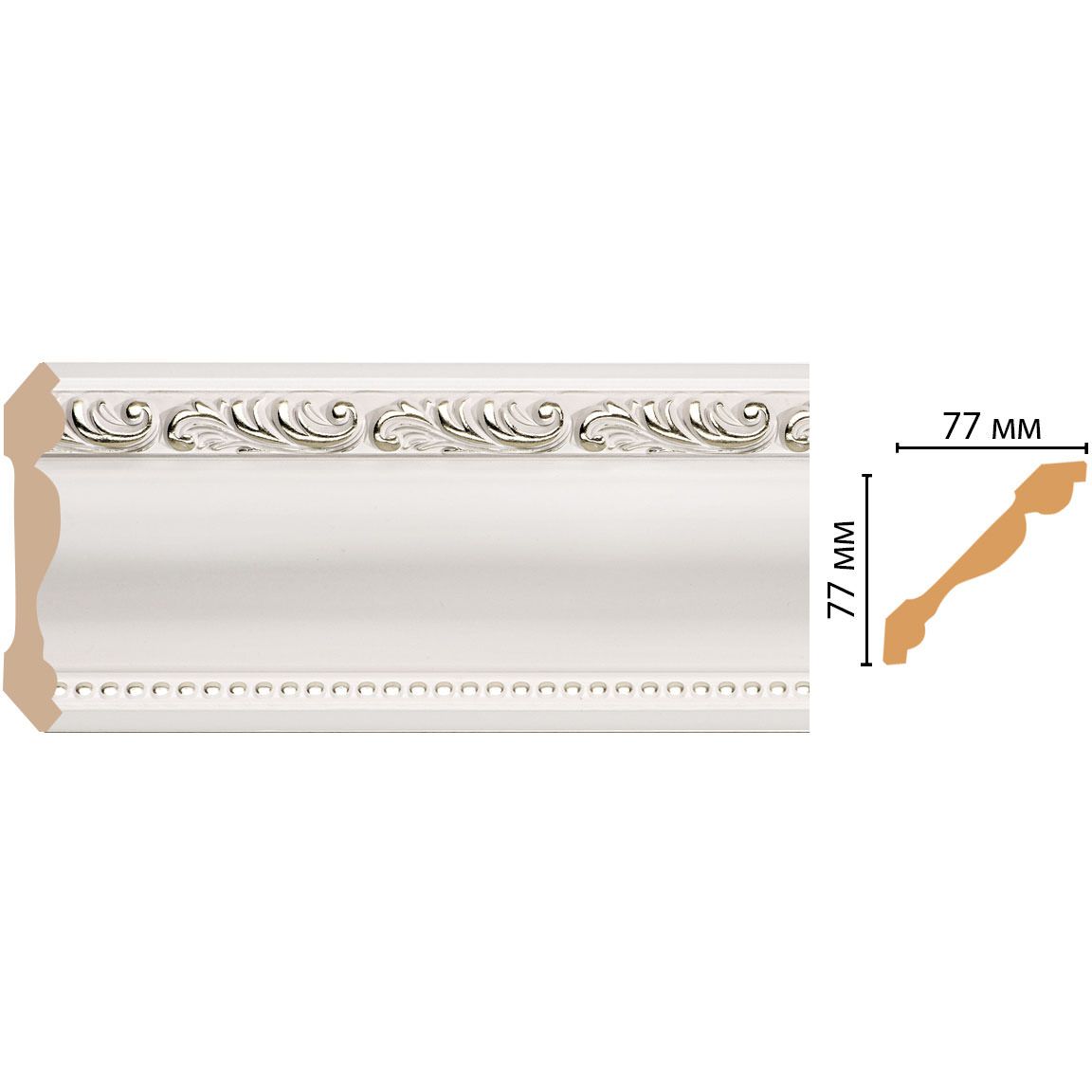 Плинтус потолочный Decomaster (Декомастер) 77х77х2400 мм 154-60
