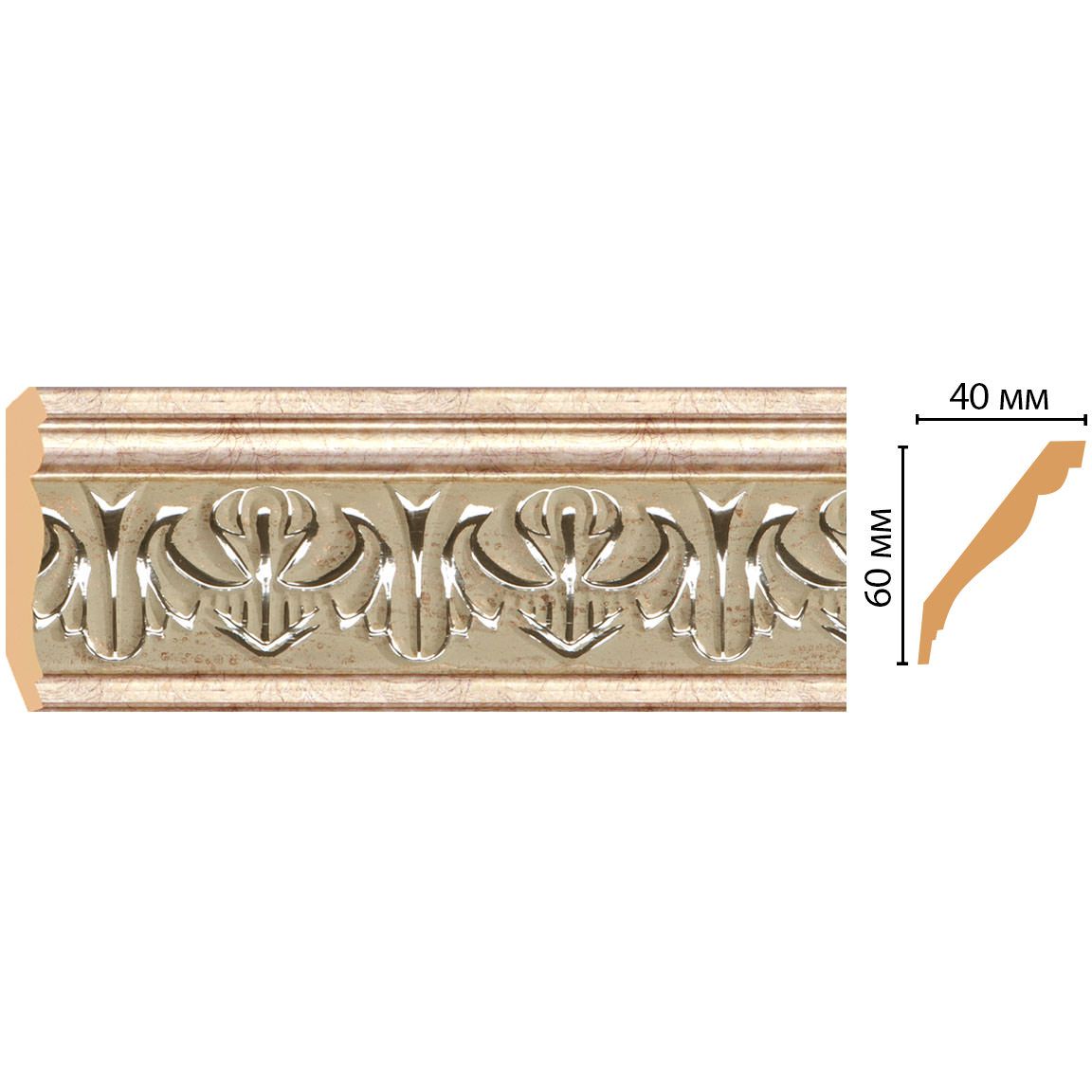 Плинтус потолочный Decomaster (Декомастер) 2M 60х40х2000 мм 155B-59
