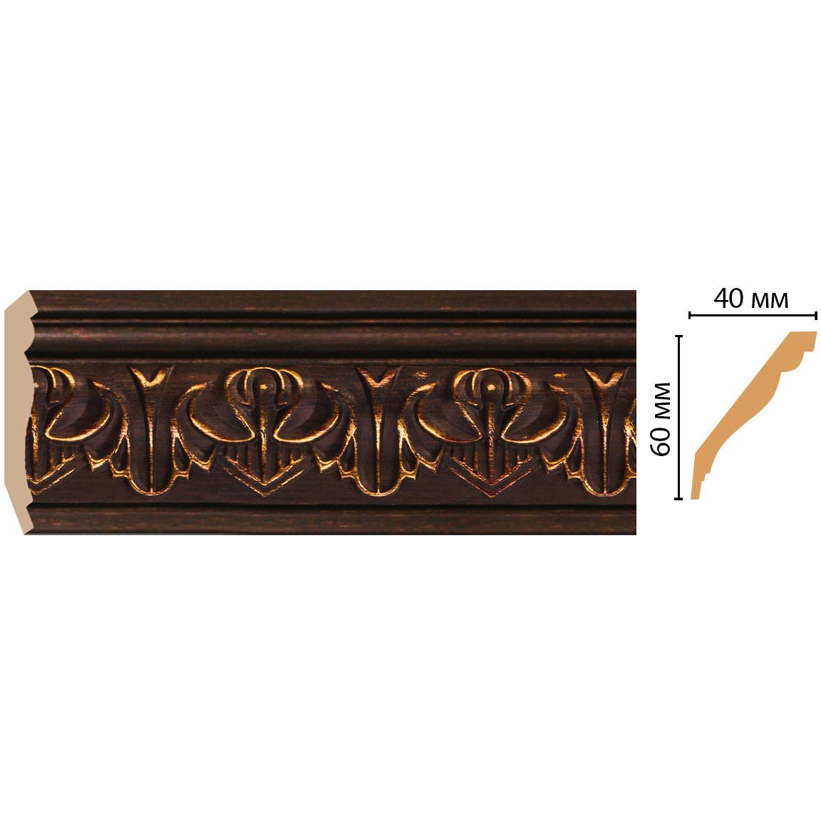 Плинтус потолочный Decomaster (Декомастер) 60х40х2400 мм 155B-966