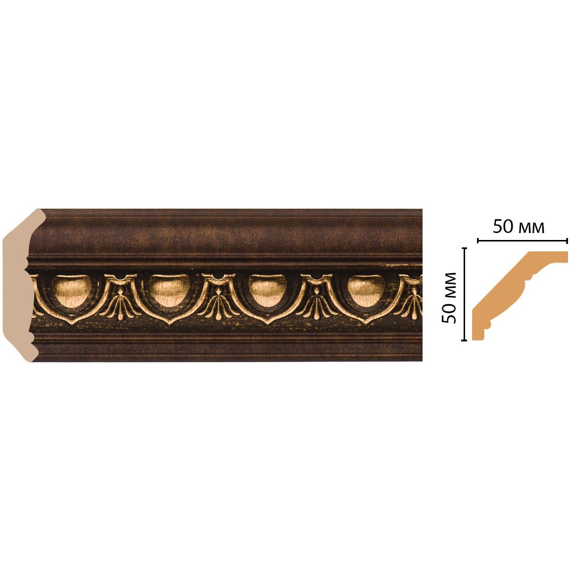 Плинтус потолочный Decomaster (Декомастер) 50х50х2400 мм 155D-56
