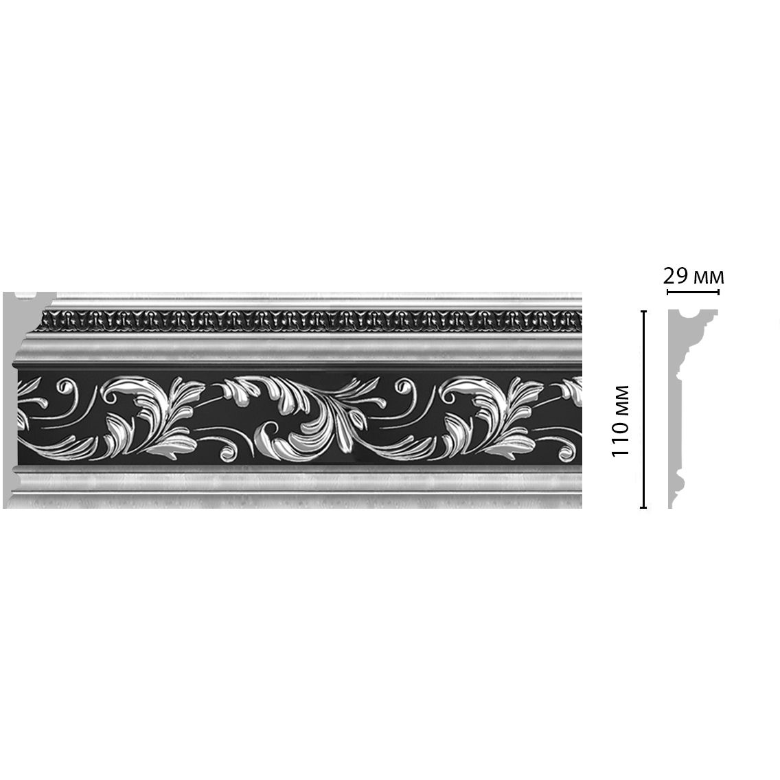 Плинтус потолочный Decomaster (Декомастер) ШК 110х29х2400 мм D225-63