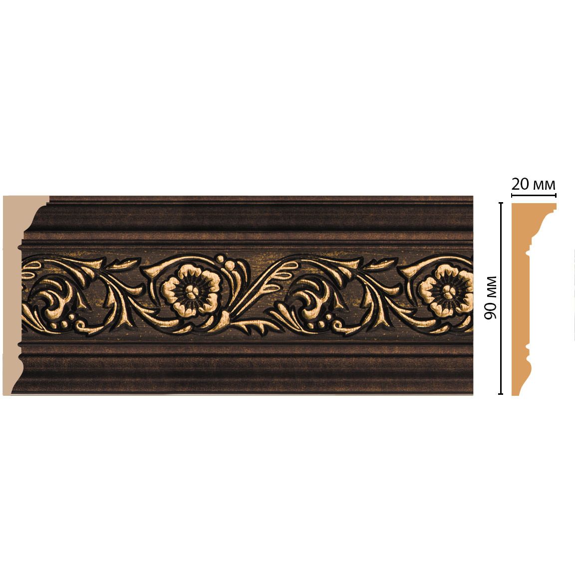 Плинтус потолочный Decomaster (Декомастер) 90х20х2400 мм D226-56