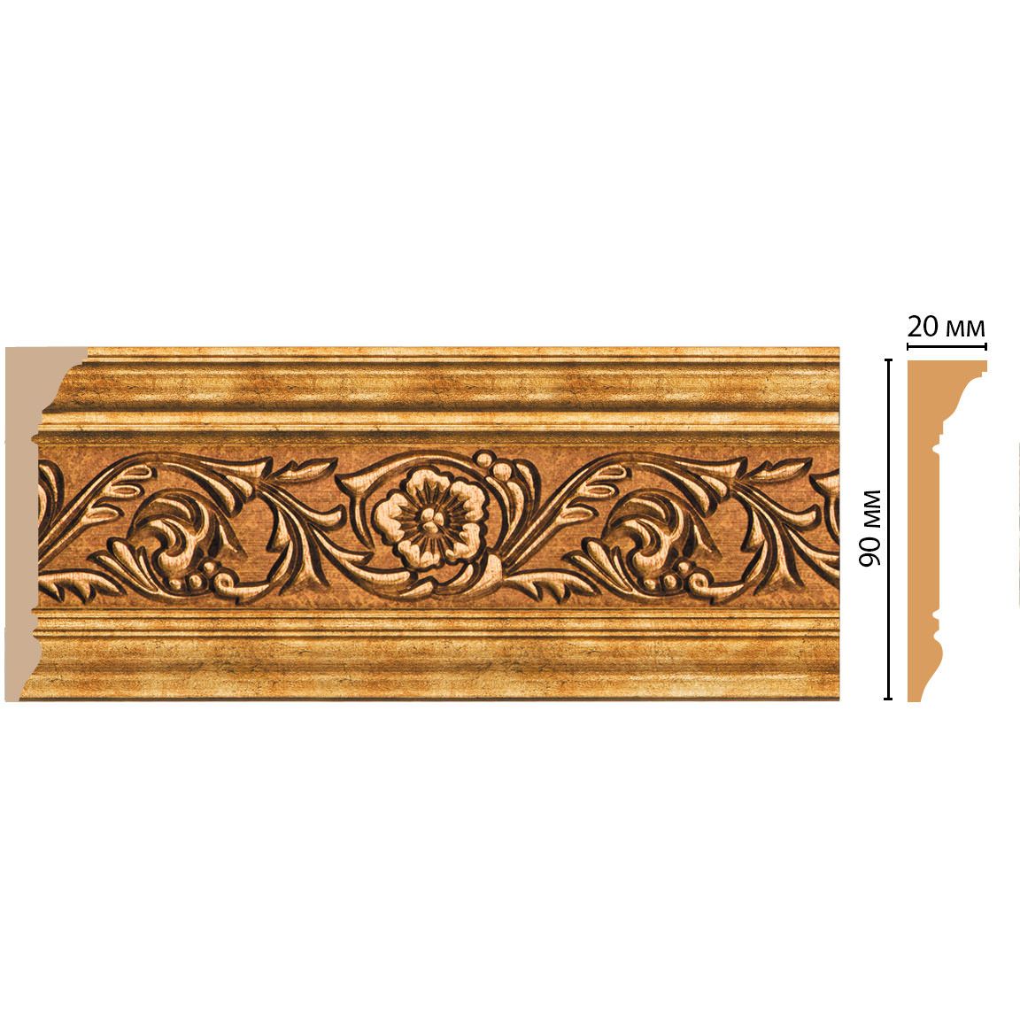 Плинтус потолочный Decomaster (Декомастер) 90х20х2400 мм D226-58