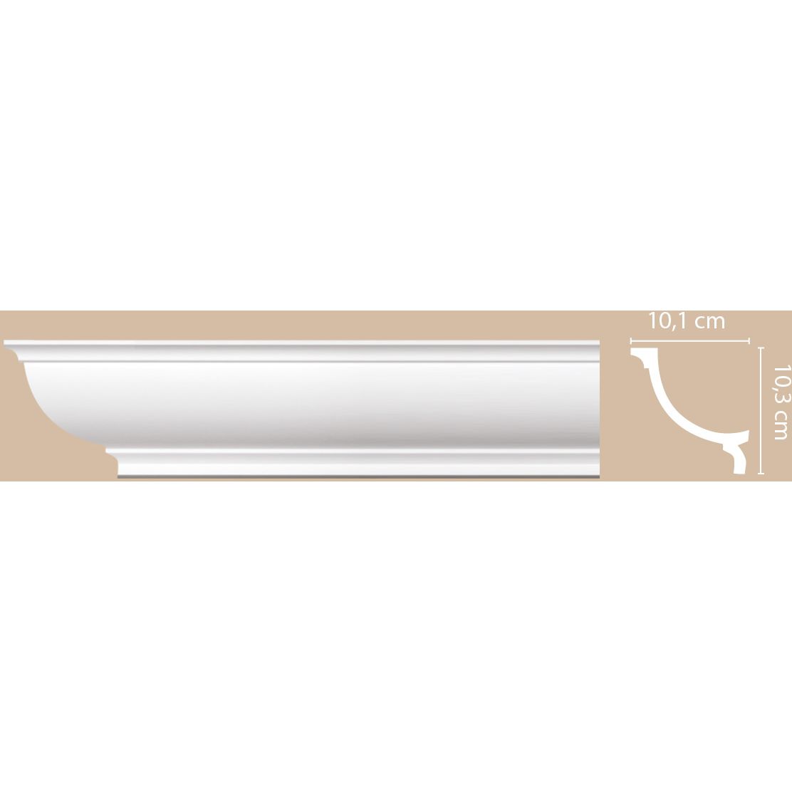 Плинтус потолочный гладкий Decomaster (Декомастер) 103х101х2000 мм A204