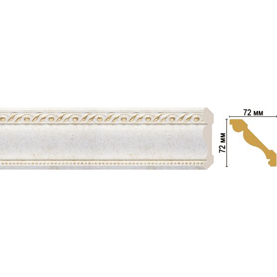 Плинтус потолочный Decomaster (Декомастер) 72х72х2400 мм 122-40