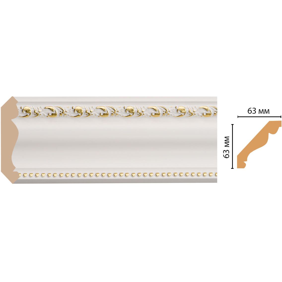 Плинтус потолочный Decomaster (Декомастер) 63х63х2400 мм 146-54