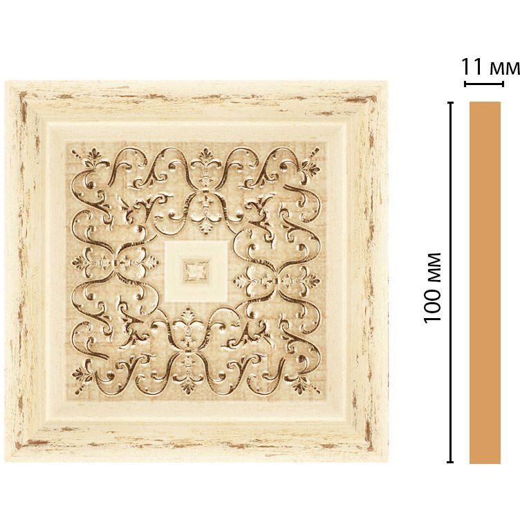 Вставка цветная Decomaster (Декомастер) 100х100х11 мм 164-2-1028