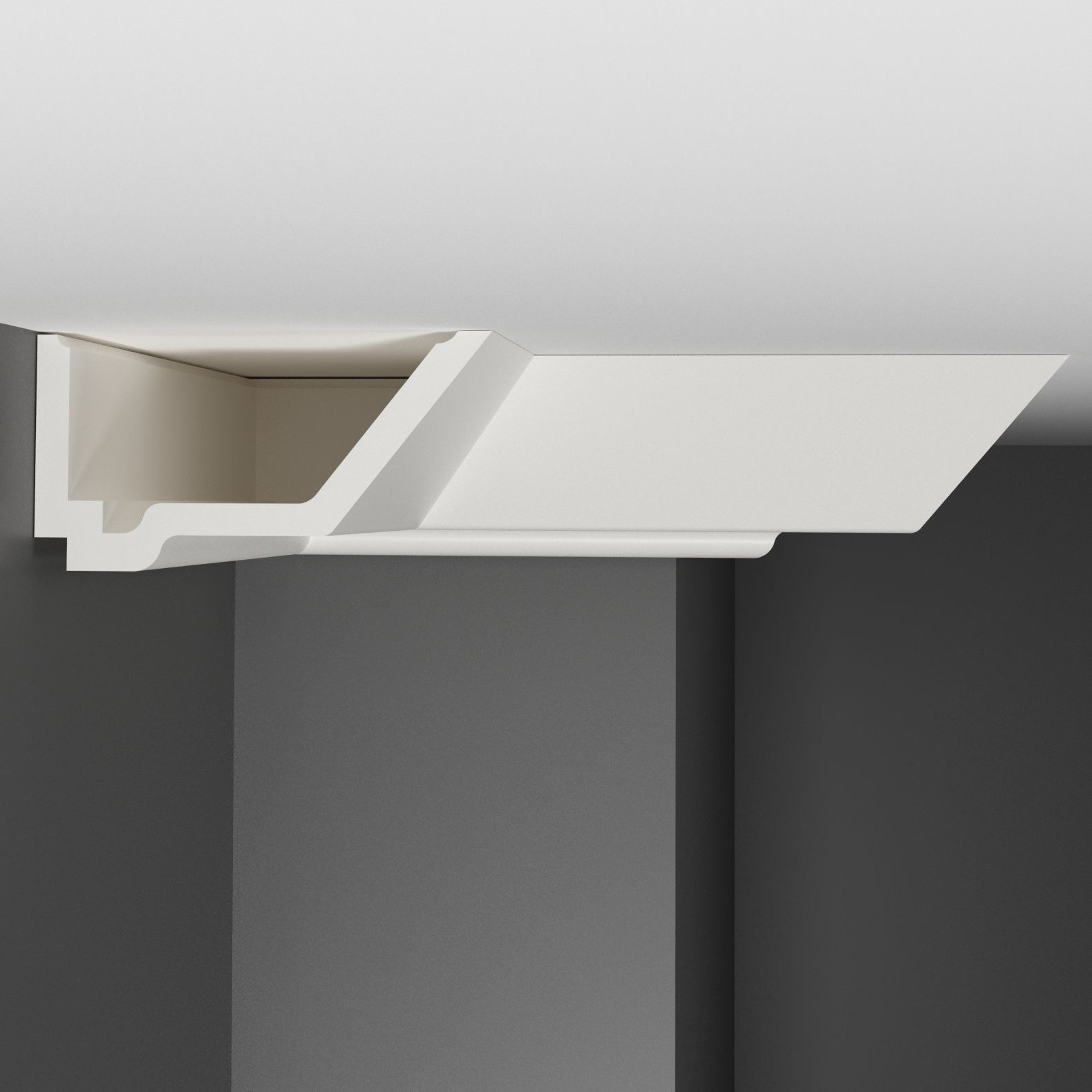 Плинтус потолочный гладкий Decomaster (Декомастер) 74х145х2000 мм A206