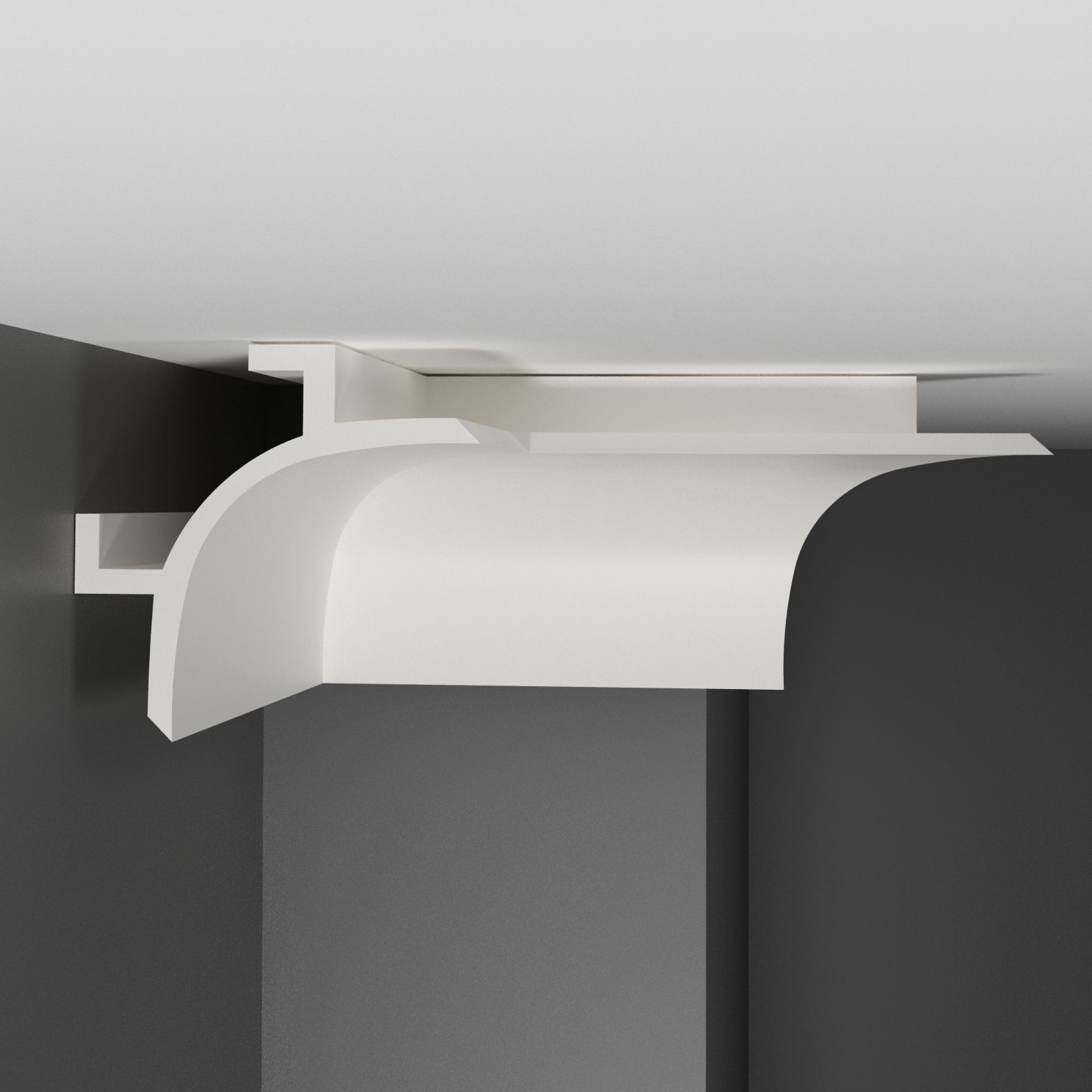 Плинтус потолочный гладкий Decomaster (Декомастер) 130х130х2000 мм A208
