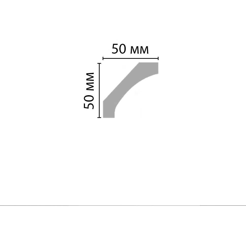 Плинтус потолочный гладкий Decomaster (Декомастер) 50х50х2400 мм 96010
