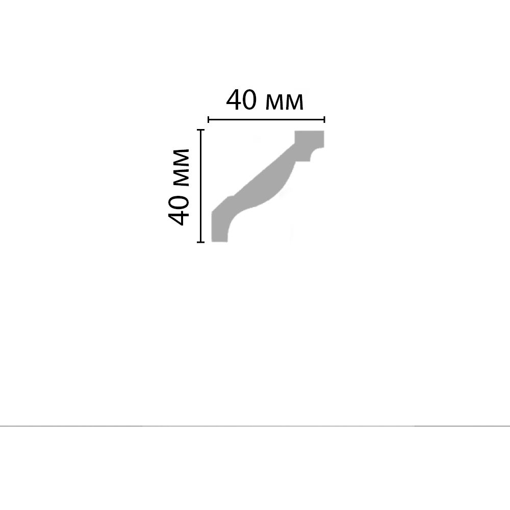 Плинтус потолочный гладкий Decomaster (Декомастер) 40х40х2400 мм 96015