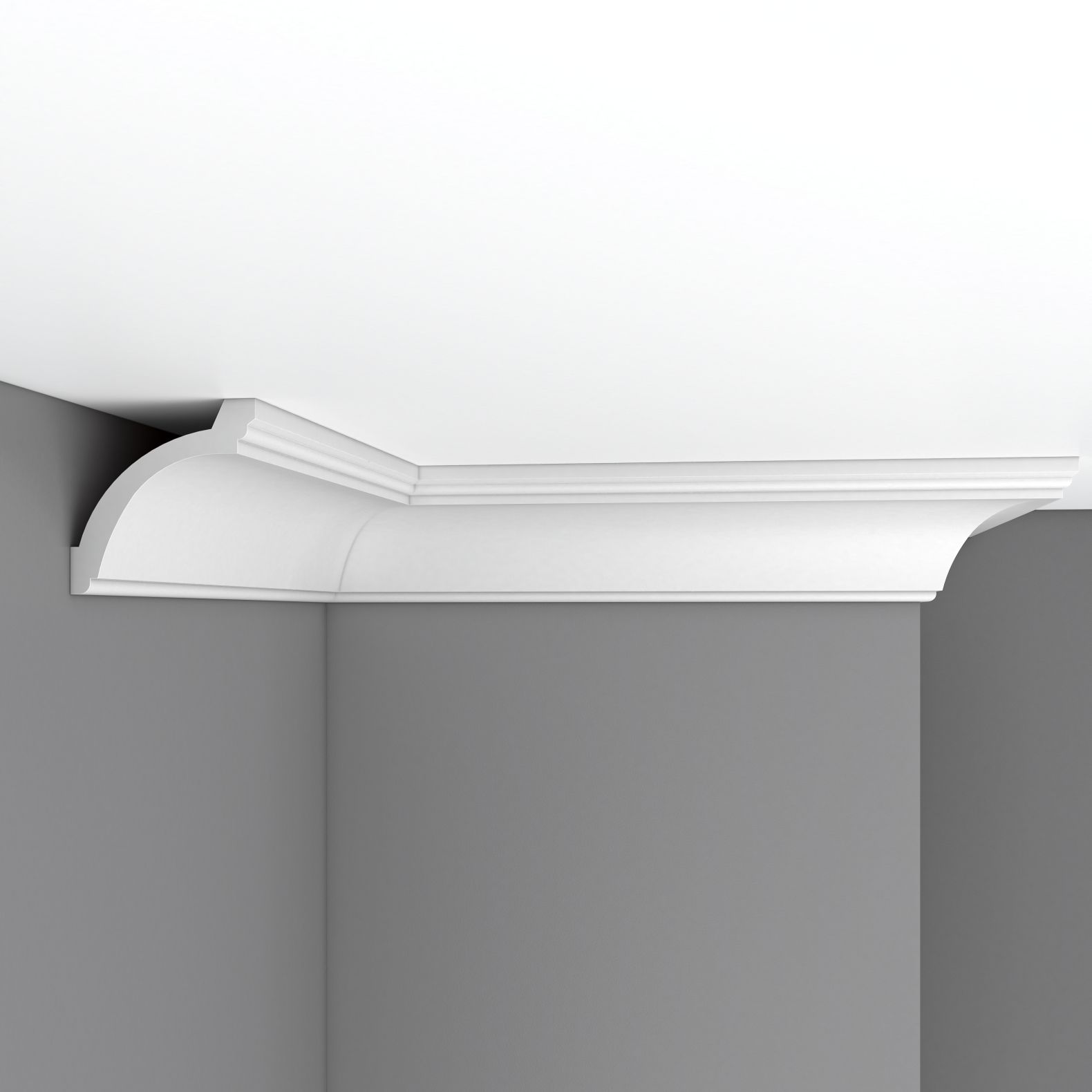 Плинтус потолочный гладкий Decomaster (Декомастер) 85х85х2400 мм 96020