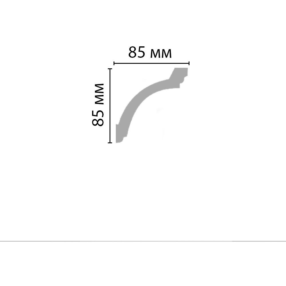 Плинтус потолочный гладкий Decomaster (Декомастер) 85х85х2400 мм 96020