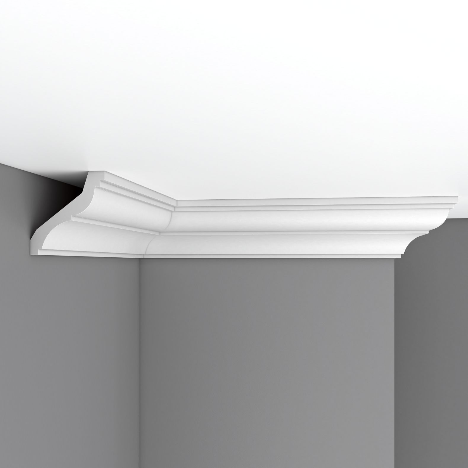 Плинтус потолочный гладкий Decomaster (Декомастер) 80х85х2400 мм 96120