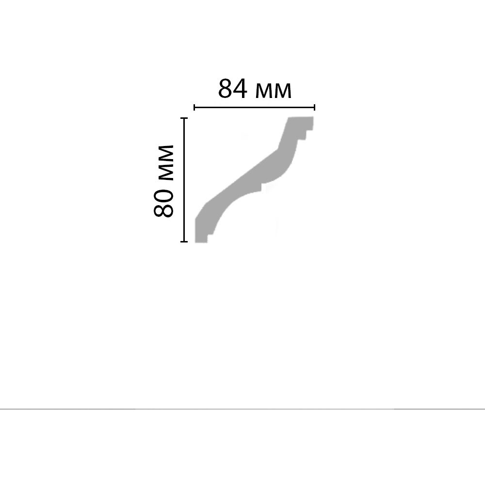 Плинтус потолочный гладкий Decomaster (Декомастер) 80х85х2400 мм 96120