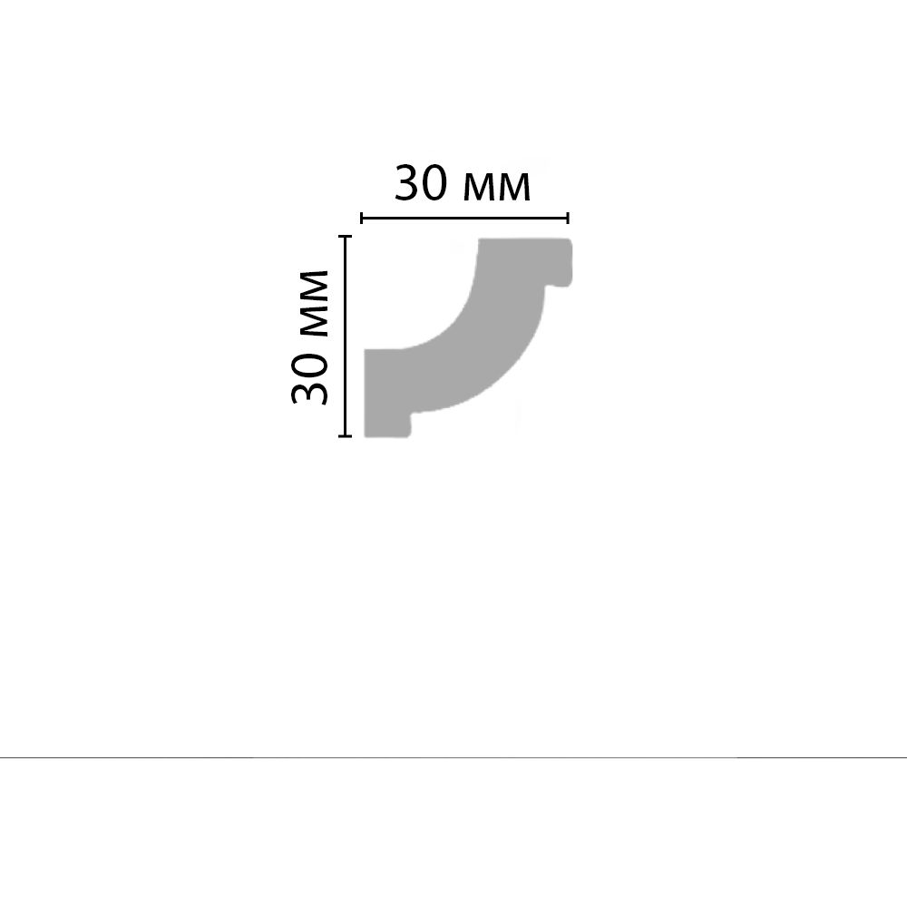 Плинтус потолочный гладкий Decomaster (Декомастер) 30х30х2400 мм 96123