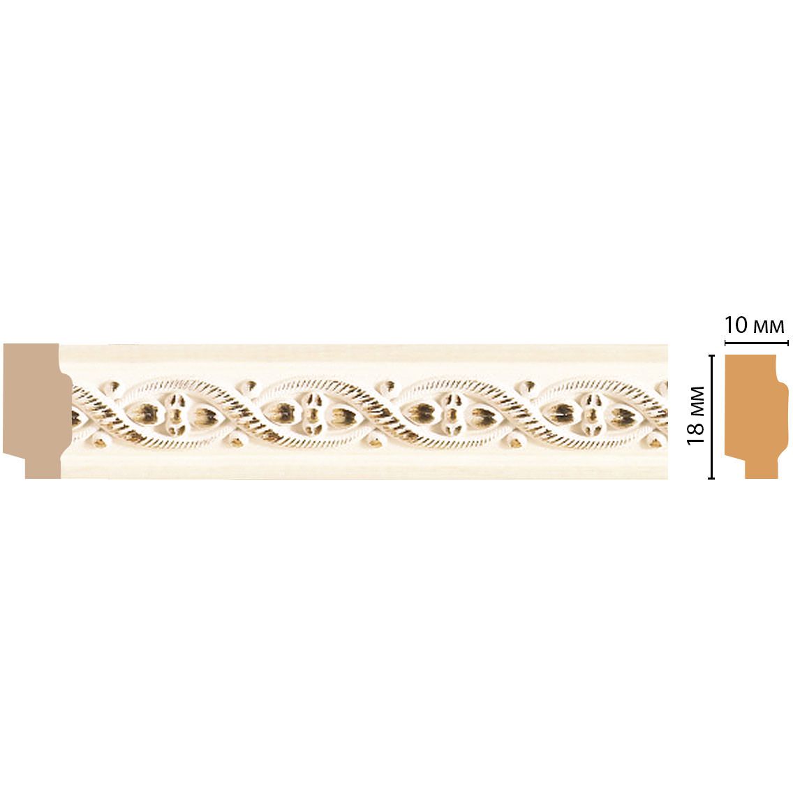 Молдинг Decomaster (Декомастер) 18х10х2400 мм 158-6 ДМ