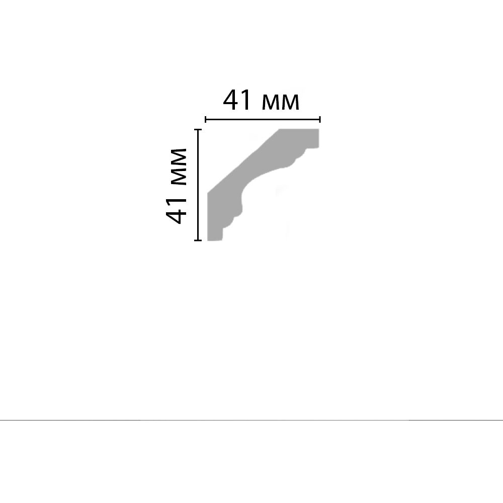 Плинтус потолочный гладкий Decomaster (Декомастер) 41х41х2400 мм 96159