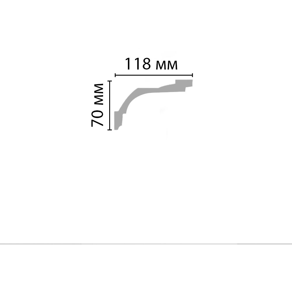 Плинтус потолочный гладкий Decomaster (Декомастер) 70х118х2400 мм 96220
