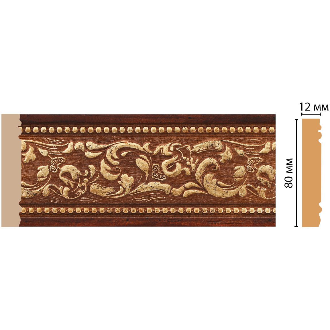 Молдинг Decomaster (Декомастер) 80х12х2400 мм 150-1084 ДМ