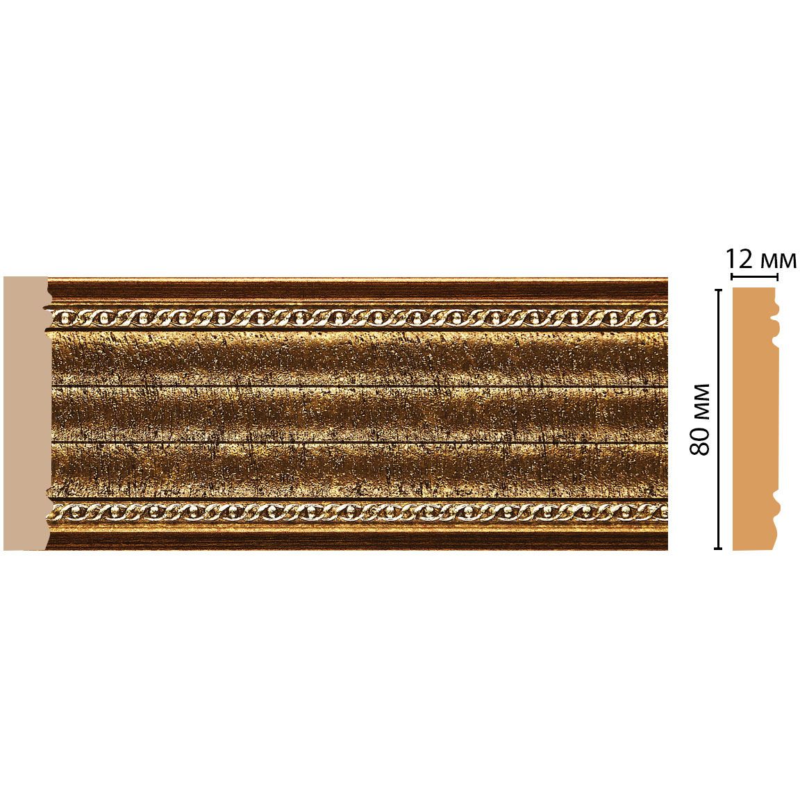 Молдинг Decomaster (Декомастер) 80х12х2400 мм 150-43 ДМ