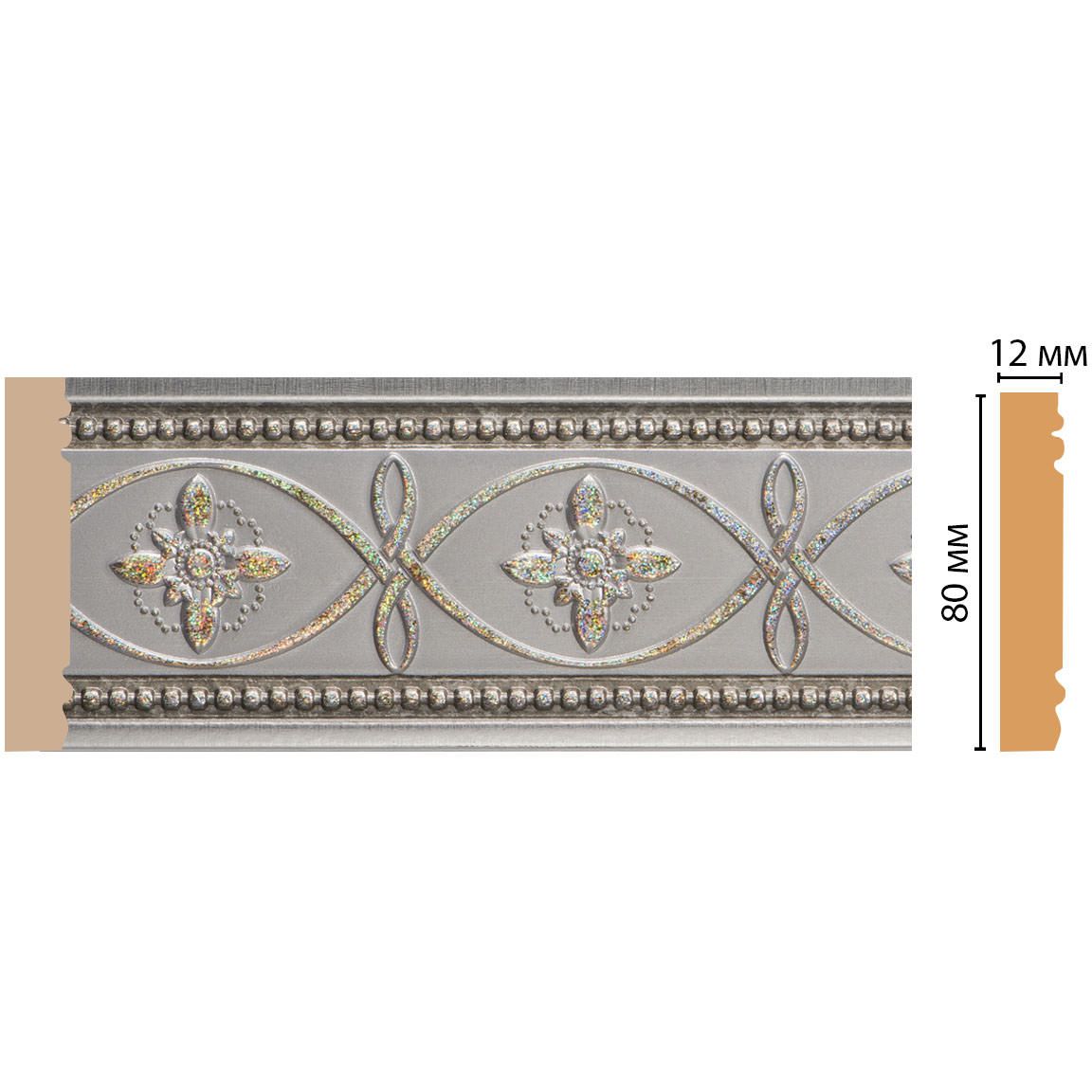 Молдинг Decomaster (Декомастер) 80х12х2400 мм 150-55 ДМ
