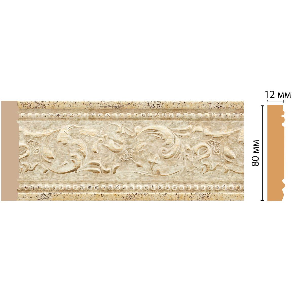 Молдинг Decomaster (Декомастер) 80х12х2400 мм 150-553 ДМ