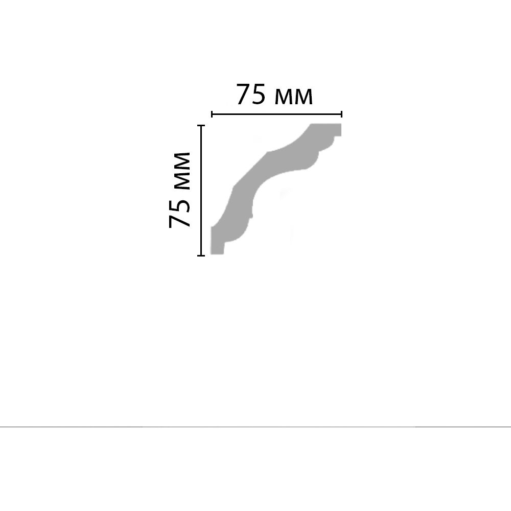Плинтус потолочный гладкий Decomaster (Декомастер) 75х75х2400 мм 96259